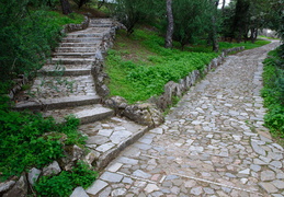 pathways in the parks of Filopappou hill